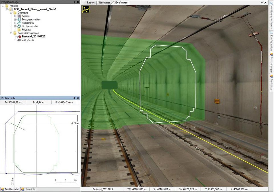 Stanser Tunnel: dynamische Lichtraumanalyse